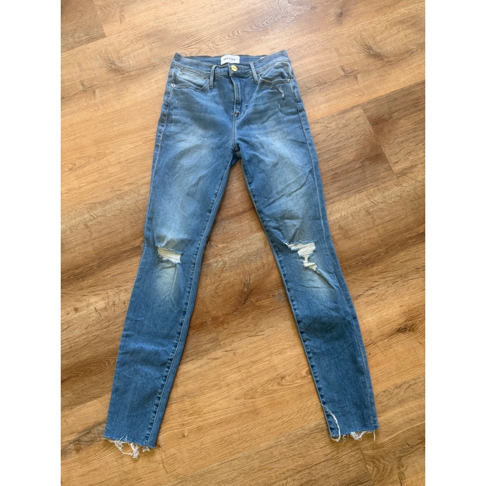 Frame Le High Skinny Distressed Denim - Picture 2 of 6